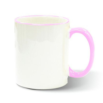 Hrnky 300ml barevný lem a ouško