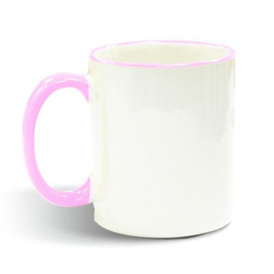 Hrnky 300ml barevný lem a ouško