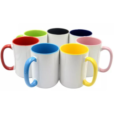 Hrnky velké 430ml barevný vnitřek a ouško