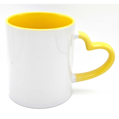 Hrnky 300ml barevné ouško tvar rdce