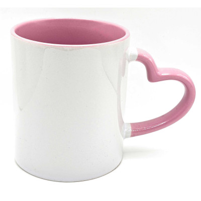 Hrnky 300ml barevné ouško tvar rdce