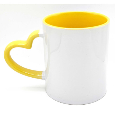 Hrnky 300ml barevné ouško tvar rdce
