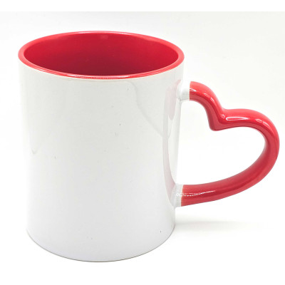 Hrnky 300ml barevné ouško tvar rdce