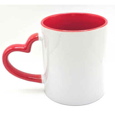 Hrnky 300ml barevné ouško tvar rdce