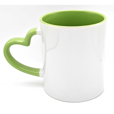 Hrnky 300ml barevné ouško tvar rdce