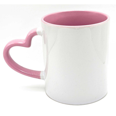 Hrnky 300ml barevné ouško tvar rdce
