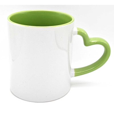 Hrnky 300ml barevné ouško tvar rdce
