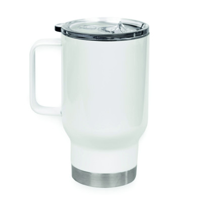 Cestovní nerezový 450ml bílý hrnek