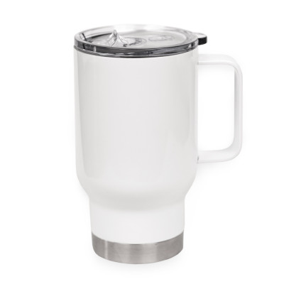 Cestovní nerezový 450ml bílý hrnek