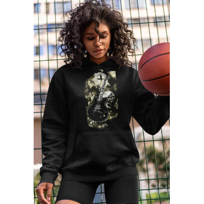 Dámská mikina s kytarou a pozadím