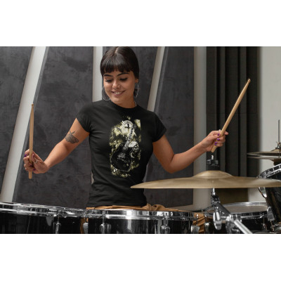 Dámské triko s potiskem kytara s pozadím