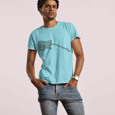 Pánské triko s kytarou z písmenek